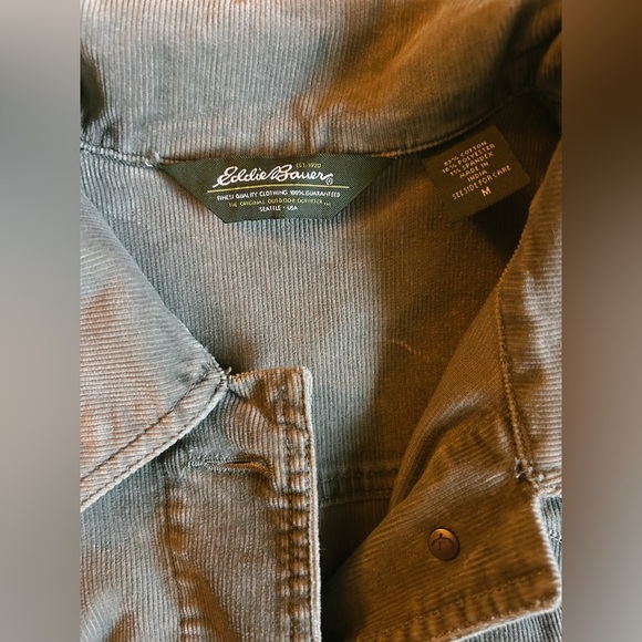 Eddie Bauer Corduroy Olive Green Jacket, Size M - Picture 3 of 5